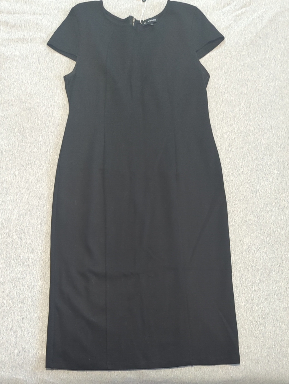 Classic Black Cap-Sleeve Sheath Dress